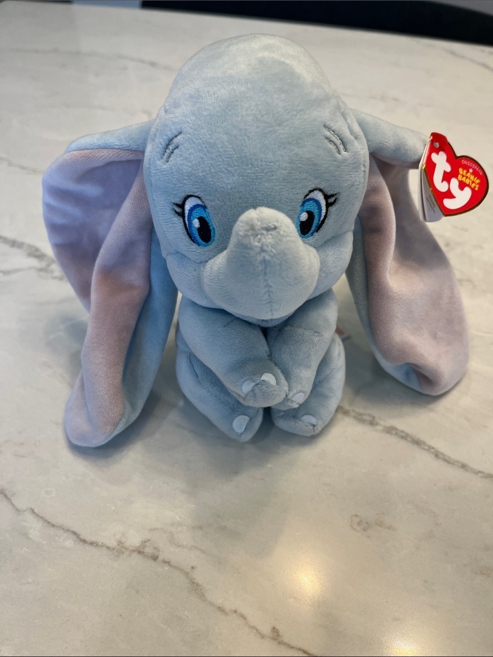 Ty Blue and Pink Dumbo Plush Elephant